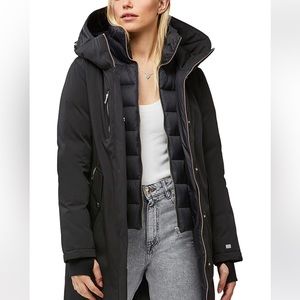 NWT SOIA & KYO Belina down parka coat medium navy blue